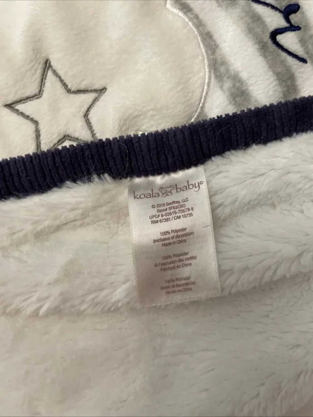 Koala Baby Little Dreamer Cloud Stars Grey/White Striped Navy Blue Lovey Blanket